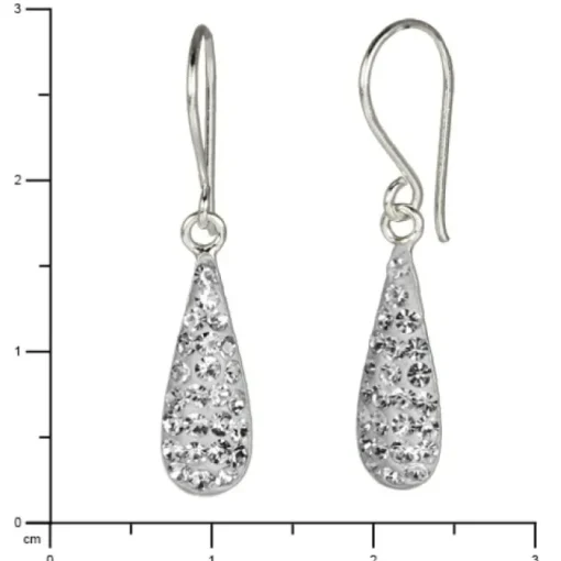 SilberDream Glitzer Ohrhänger Silber Zirkonia Kristall weiß GSO208W