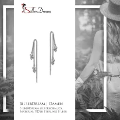 SilberDream Glitzer Ohrhänger Ornament Zirkonia weiß 925 Silber Ohrring GSO440W
