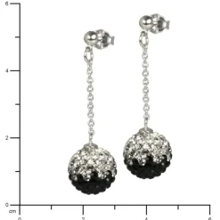 SilberDream Glitzer Ohrhänger Zirkonias schwarz GSO002