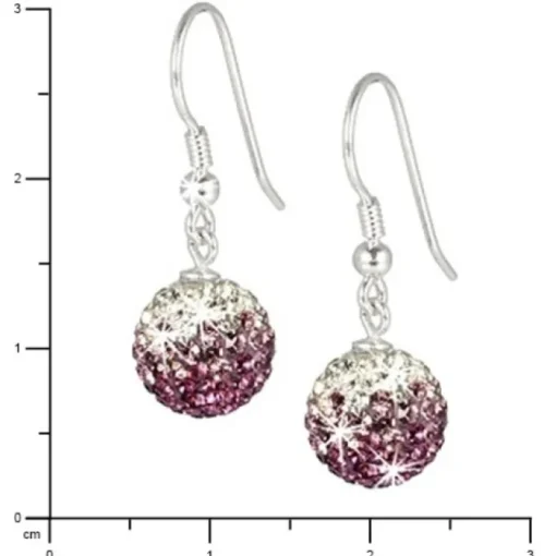 SilberDream Glitzer Ohrhänger 925 Zirkonias lila GSO001