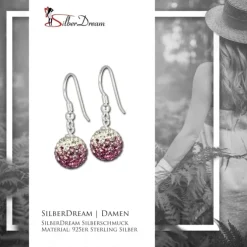 SilberDream Glitzer Ohrhänger 925 Zirkonias lila GSO001