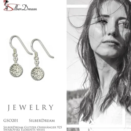 SilberDream Glitzer Ohrhänger 925 Zirkonias weiß GSO201
