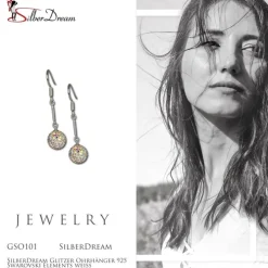 SilberDream Glitzer Ohrhänger 925 Zirkonias weiß GSO101