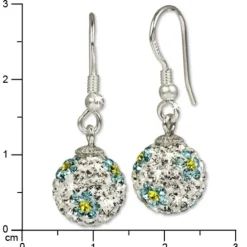 SilberDream Glitzer Ohrringe Zirkonias Blume türkis GSO302