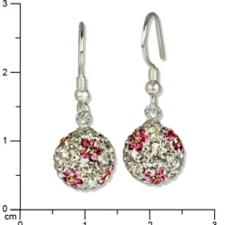 SilberDream Glitzer Ohrringe 925 Zirkonias Blume pink GSO301