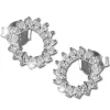 SilberDream Glitzer Ohrstecker Sonnenkranz weiß 925er Silber GSO473W