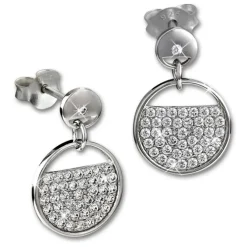 SilberDream Glitzer Ohrstecker Glamour Zirkonia weiß 925 Silber Ohrring GSO513W