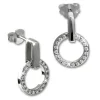 SilberDream Glitzer Ohrstecker Circle Zirkonia weiß 925 Silber Ohrring GSO508W