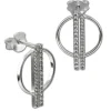 SilberDream Glitzer Ohrstecker Kreis Zirkonia weiß 925 Silber Ohrring GSO511W