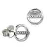 SilberDream Glitzer Ohrstecker Rund Zirkonia weiß 925 Silber Ohrring GSO509W