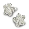 SilberDream Glitzer Ohrstecker Blume weiß Zirkonias GSO213W