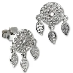 SilberDream Glitzer Ohrstecker Traumfänger Zirkonia 925 Silber Ohrring GSO503W