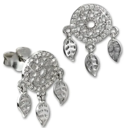 SilberDream Glitzer Ohrstecker Traumfänger Zirkonia 925 Silber Ohrring GSO503W
