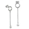 SilberDream Glitzer Ohrstecker hängender Tropfen weiß 925 Silber Ohrring GSO512W
