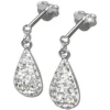 SilberDream Glitzer Ohrstecker Tropfen weiß 925 Silber GSO403W
