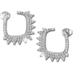SilberDream Glitzer Ohrstecker Fancy weiß 925er Silber Damen Ohrringe GSO488W