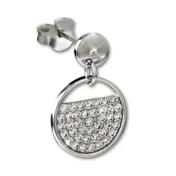 SilberDream Glitzer Ohrstecker Glamour Zirkonia weiß 925 Silber Ohrring GSO513W