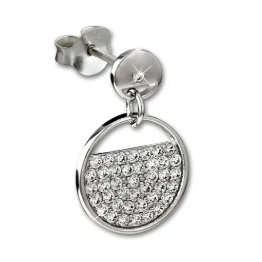 SilberDream Glitzer Ohrstecker Glamour Zirkonia weiß 925 Silber Ohrring GSO513W