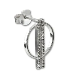 SilberDream Glitzer Ohrstecker Kreis Zirkonia weiß 925 Silber Ohrring GSO511W