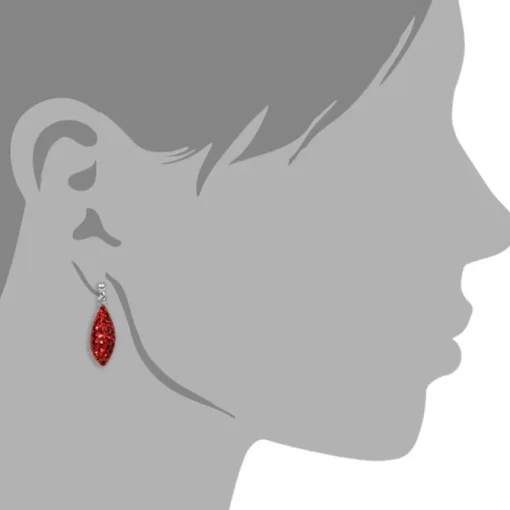 SilberDream Glitzer Ohrstecker Träne rot 925 Silber GSO400R
