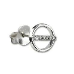 SilberDream Glitzer Ohrstecker Rund Zirkonia weiß 925 Silber Ohrring GSO509W