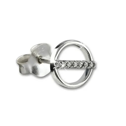SilberDream Glitzer Ohrstecker Rund Zirkonia weiß 925 Silber Ohrring GSO509W