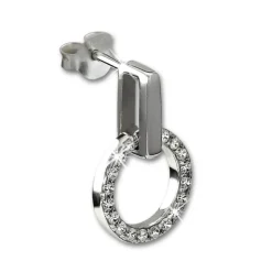 SilberDream Glitzer Ohrstecker Circle Zirkonia weiß 925 Silber Ohrring GSO508W
