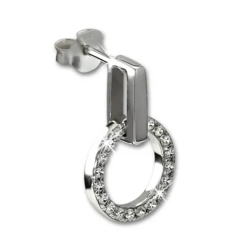 SilberDream Glitzer Ohrstecker Circle Zirkonia weiß 925 Silber Ohrring GSO508W