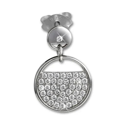 SilberDream Glitzer Ohrstecker Glamour Zirkonia weiß 925 Silber Ohrring GSO513W