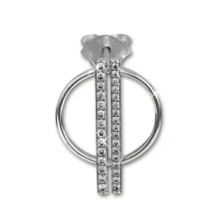 SilberDream Glitzer Ohrstecker Kreis Zirkonia weiß 925 Silber Ohrring GSO511W