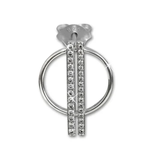 SilberDream Glitzer Ohrstecker Kreis Zirkonia weiß 925 Silber Ohrring GSO511W