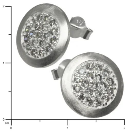 SilberDream Glitzer Ohrstecker Zirkoniascheibe weiß 925 Silber GSO219W