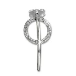 SilberDream Glitzer Ohrstecker Creole Zirkonia weiß 925 Silber Ohrring GSO510W