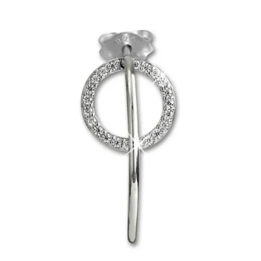 SilberDream Glitzer Ohrstecker Creole Zirkonia weiß 925 Silber Ohrring GSO510W