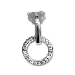 SilberDream Glitzer Ohrstecker Circle Zirkonia weiß 925 Silber Ohrring GSO508W