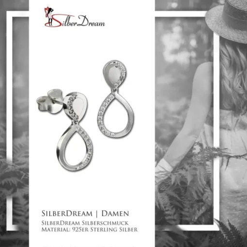 SilberDream Glitzer Ohrstecker Tropfen Zirkonia 925 Silber Ohrring GSO505W