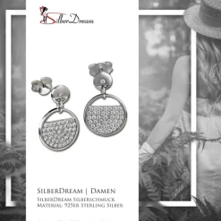 SilberDream Glitzer Ohrstecker Glamour Zirkonia weiß 925 Silber Ohrring GSO513W