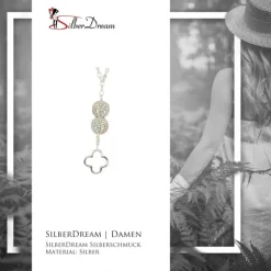 SilberDream Glitzer Set Kette Silber Zirkonias wei GSS009