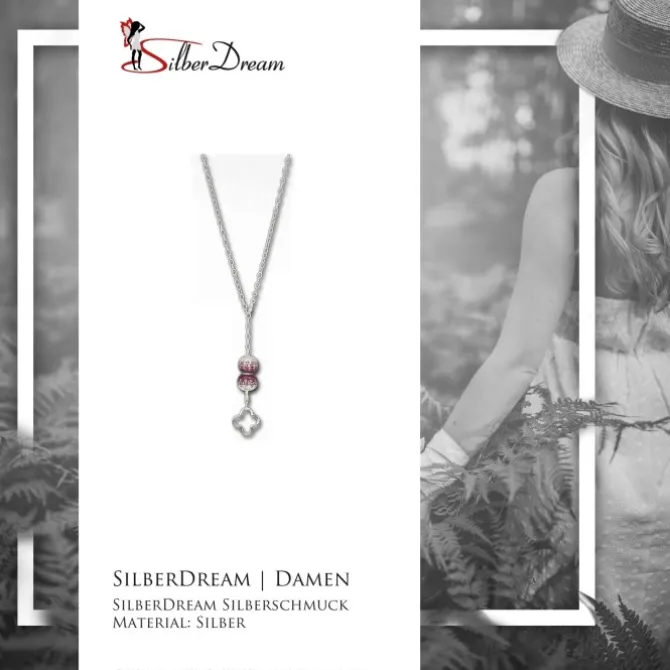 SilberDream Glitzer Set Kette 925 Zirkonias lila GSS004