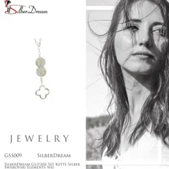 SilberDream Glitzer Set Kette Silber Zirkonias wei GSS009