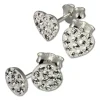 SilberDream Glitzer Set Ohrstecker Herz+Rund weiß Ohrring 925 Silber GSS200W