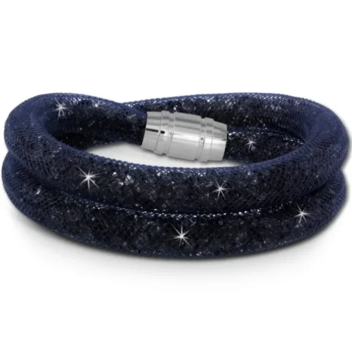SilberDream Glitzerarmband Minikristalle blaugrau Doppelarmband Damen SDA051B9