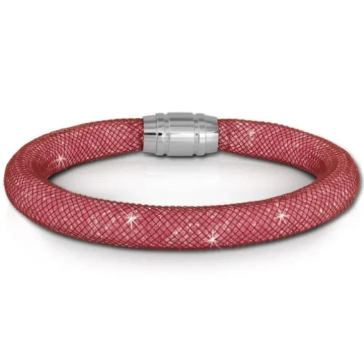 SilberDream Glitzerarmband Minikristalle rosa 18cm Armband Damen SDA050A9