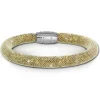 SilberDream Glitzerarmband Minikristalle goldfarben 18cm Armband Damen SDA050Y9
