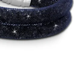 SilberDream Glitzerarmband Minikristalle blaugrau Doppelarmband Damen SDA051B0