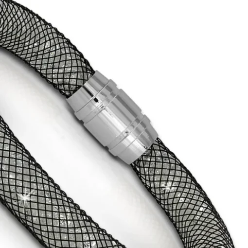 SilberDream Glitzerarmband Minikristalle schwarz/weiß 20cm Armband SDA050K0
