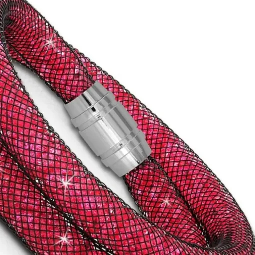 SilberDream Glitzerarmband Minikristalle fuchsia Doppelarmband Damen SDA051P9