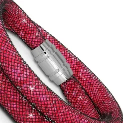 SilberDream Glitzerarmband Minikristalle fuchsia Doppelarmband Damen SDA051P0