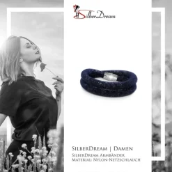 SilberDream Glitzerarmband Minikristalle blaugrau Doppelarmband Damen SDA051B9