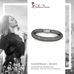 SilberDream Glitzerarmband Minikristalle schwarz/weiß 20cm Armband SDA050K0